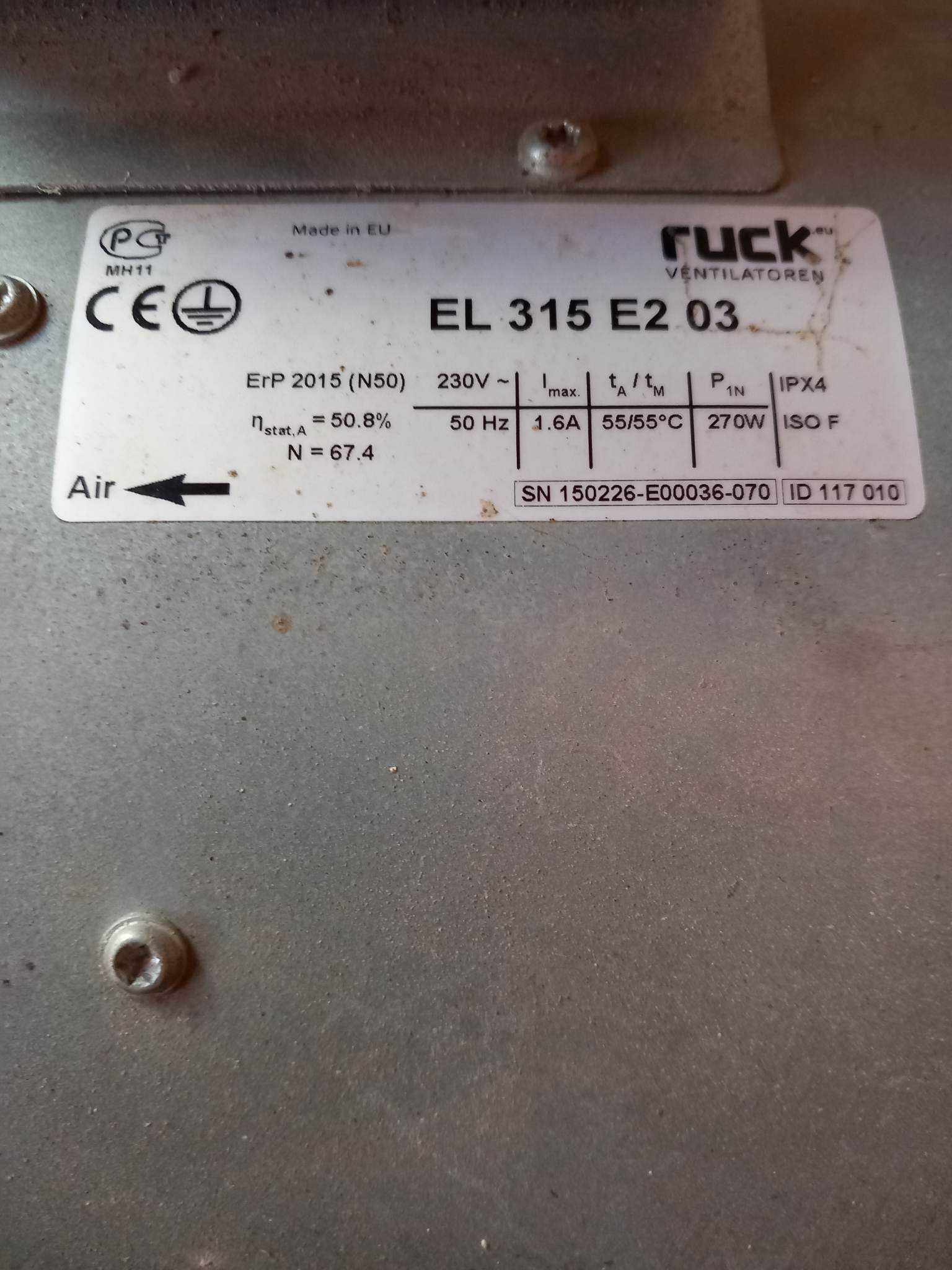 Ventilator ruck EL 315 E2 03