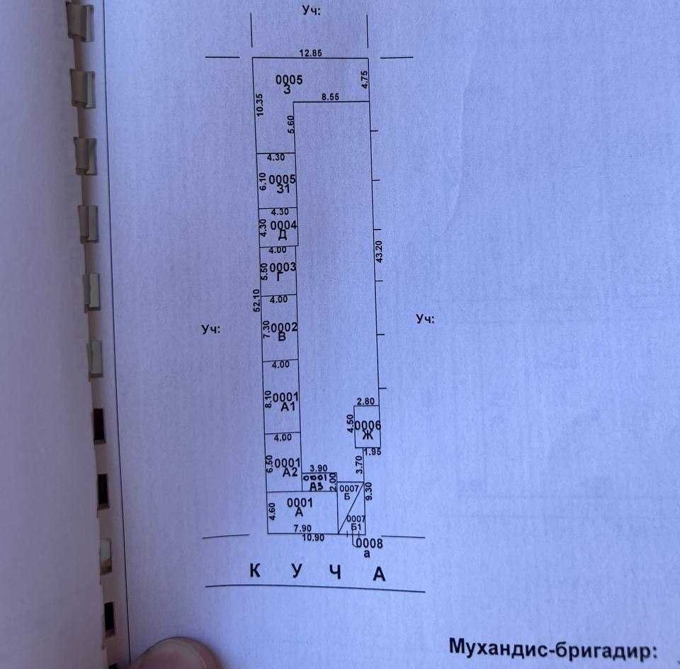 V768 ПРОДАЕТСЯ_ДОМ Ул Жарарик Ипакчилик Махалла 6,4 соток Фасад: 11х52