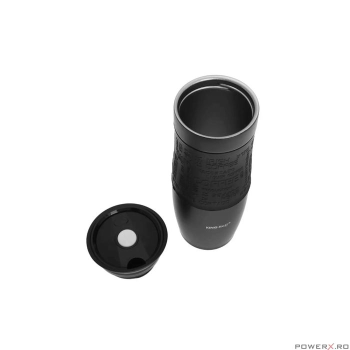 Termos, cana termica neagra, din inox, capacitat 500ml, Kinghoff