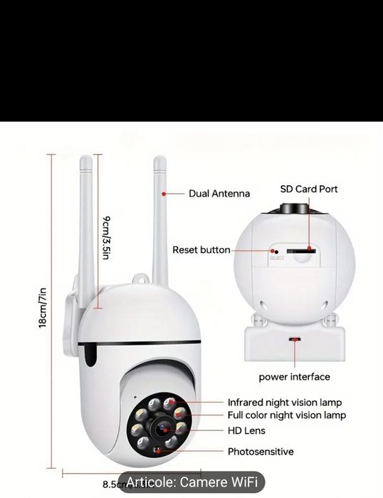 Camera supraveghere WIFI cu microfon Full Hd