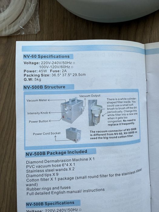 Aparat cosmetic NV 60 - Microdermabraziune