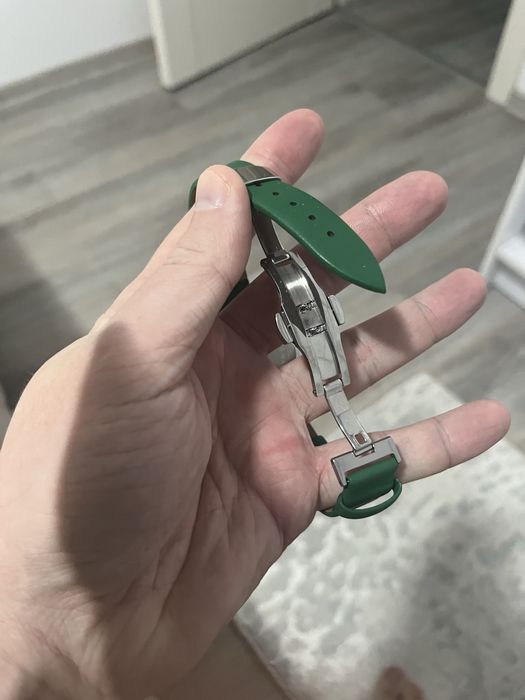 Curea din piele 18 mm sigilata cu catarama stil fluture pentru ceas