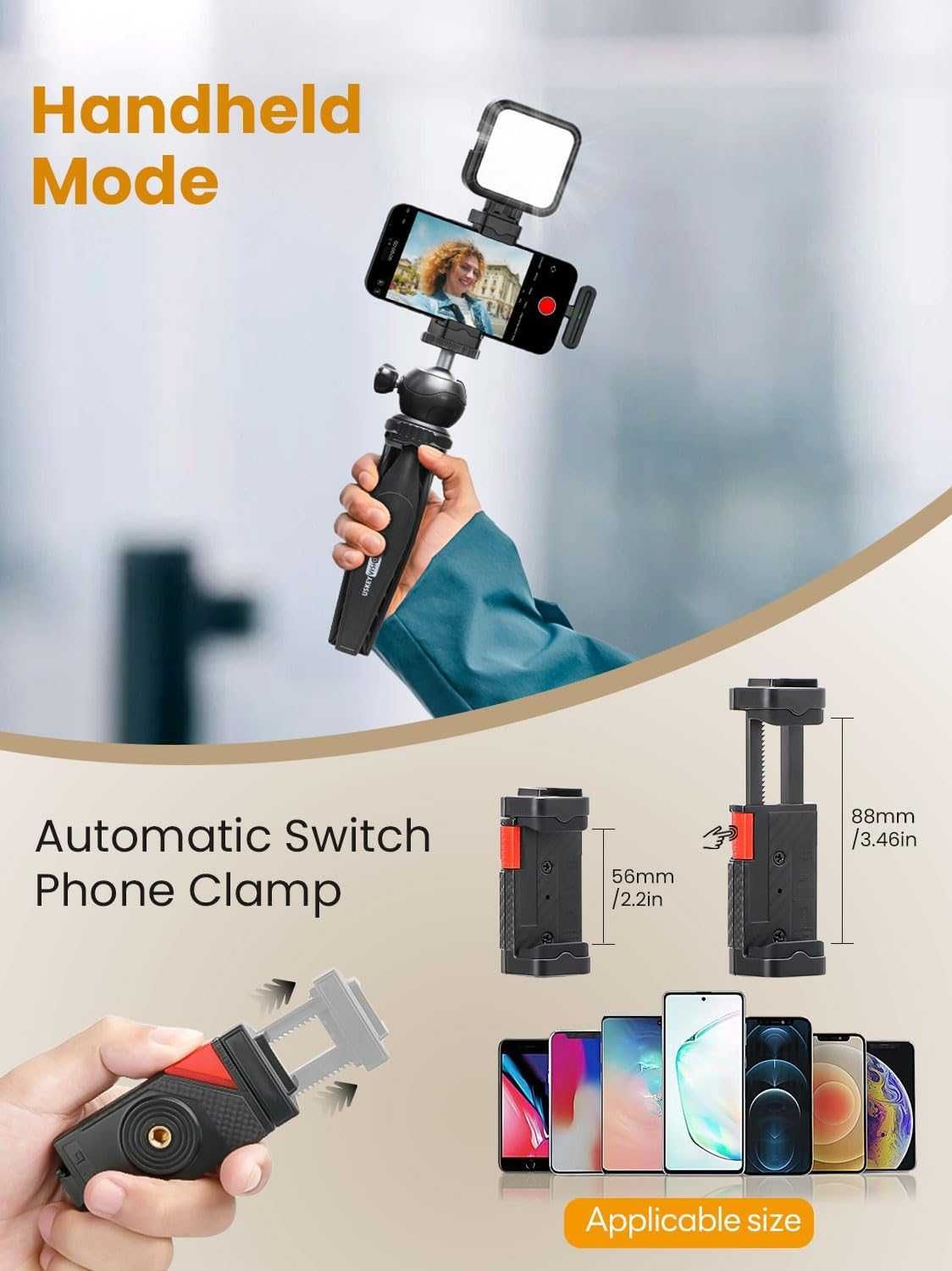 USKEYVISION комплект за Vlogging, безжичен петличен микрофон, 150 см