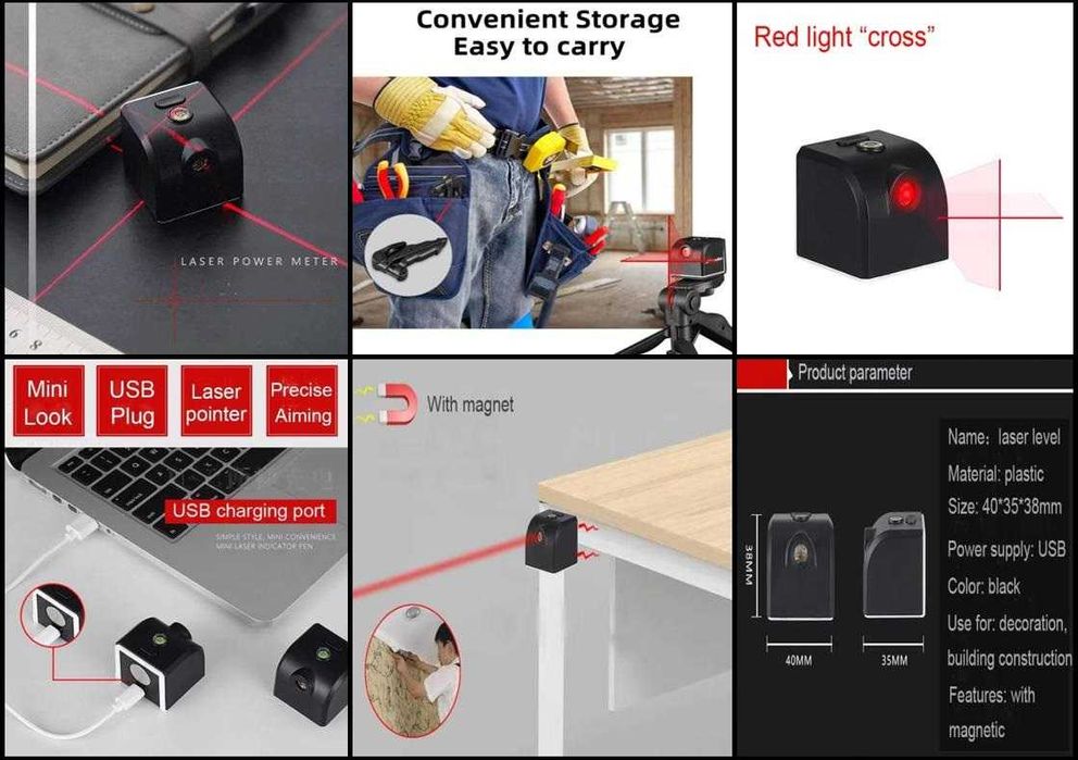360° Лазерно Нивелиране Кръстосани Линии Магнитно Измерване Адсорбция