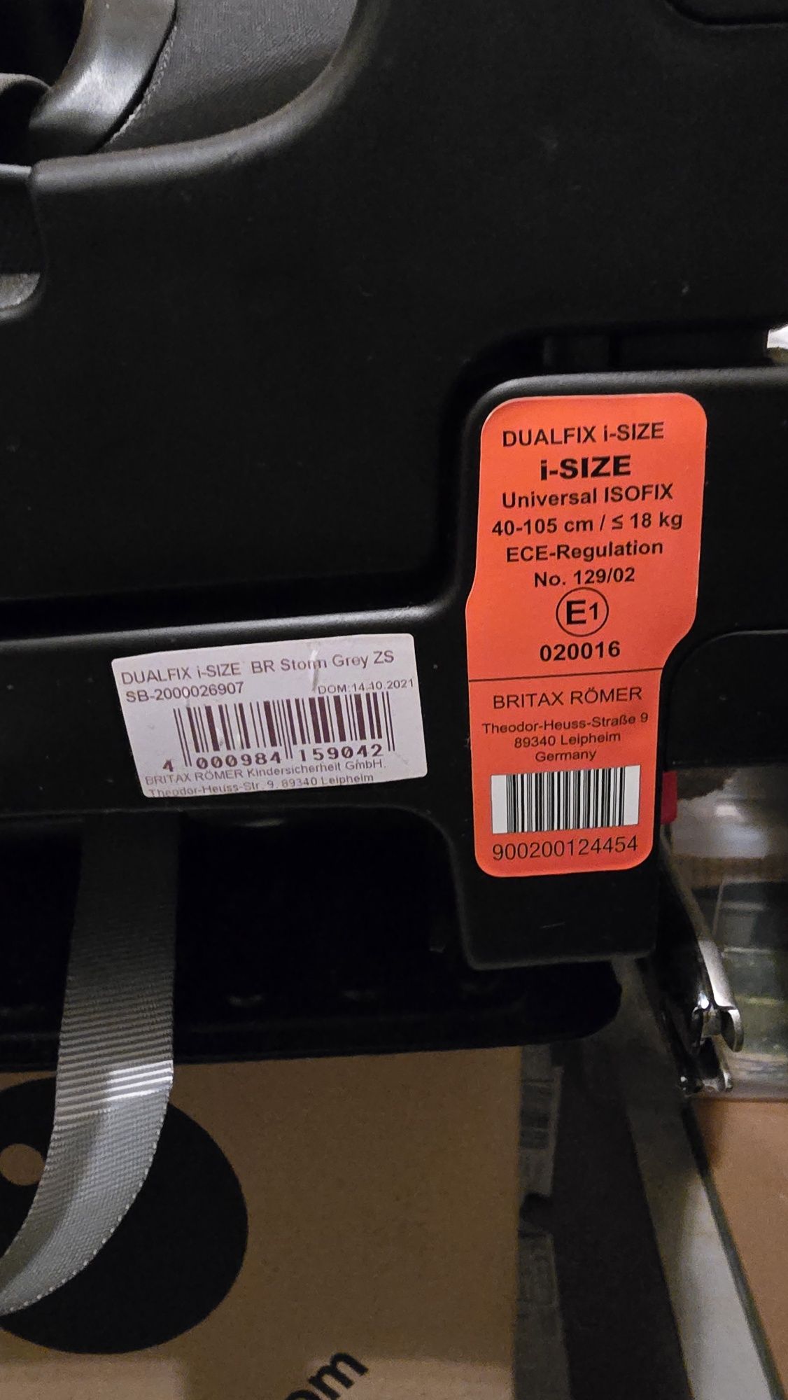 Scaun auto BRITAX ROMER Dualfix i-SIZE, Isofix, 0-18kg, gri inchis