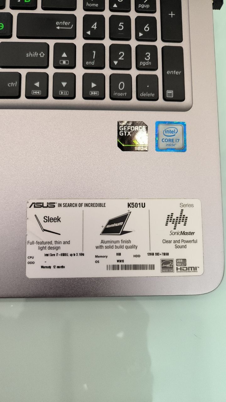 Продается ноутбук ASUS K501U.