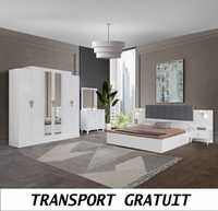 Dormitor Marla Alb NOU - transport gratuit, garantie