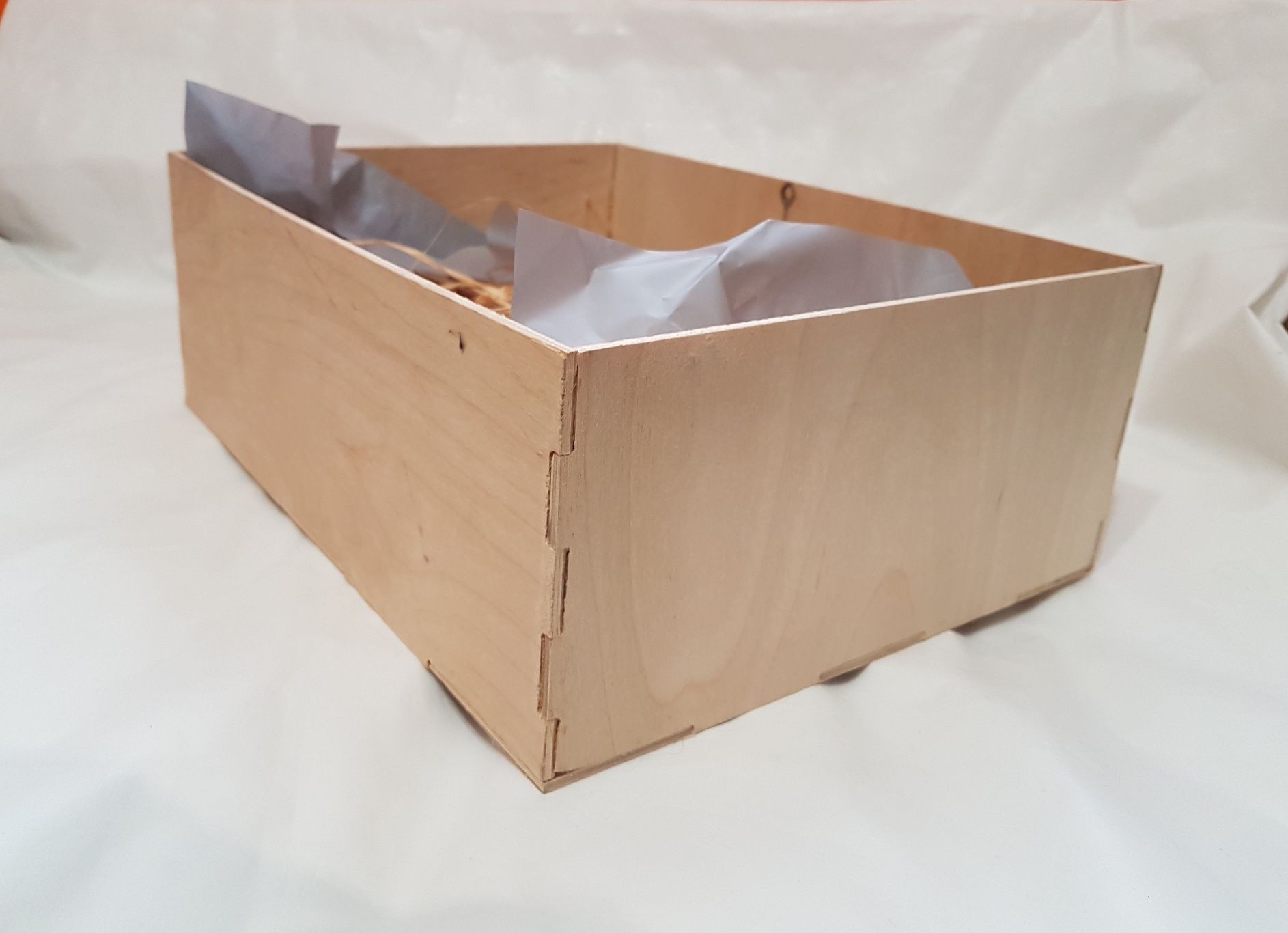 Деревянная коробка для подарка без крышки