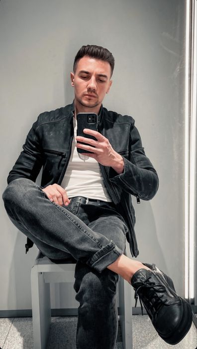 Vand geaca de piele naturala Hugo Boss