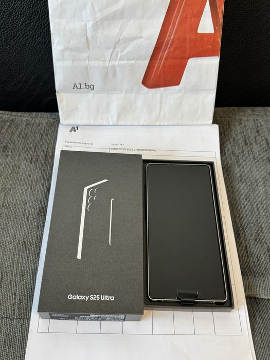 КАТО НОВ 1TB Samsung S25 Ultra Гаранция А1 2027г. Silverblue