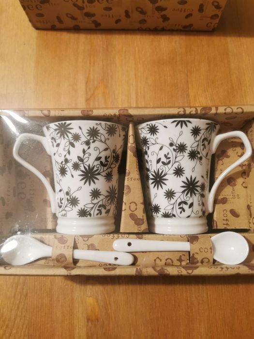 Set 6 căni ceramică cu linguriță NOU