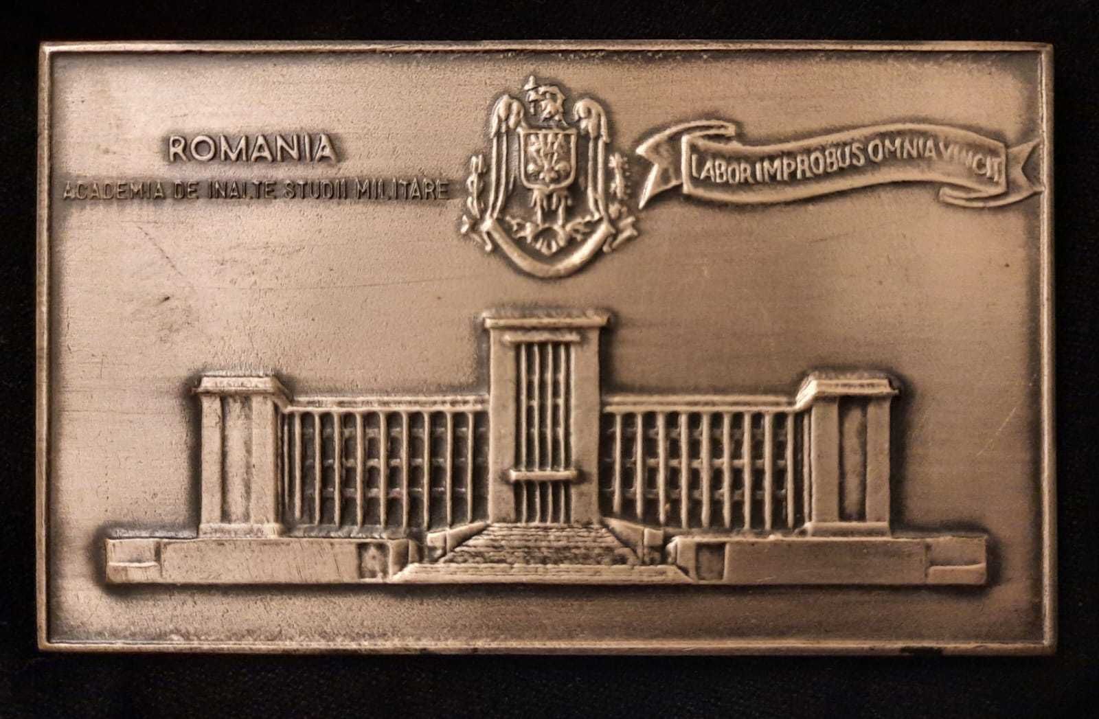 Placheta argint "Academia de Inalte Studii Militare"