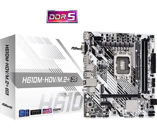 Материнская плата DDR5 ASRock H610M-HDV/M.2+ D5