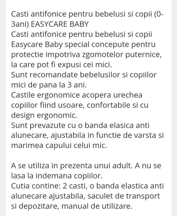 Casti antifonice bebe și marsupiu  baby care