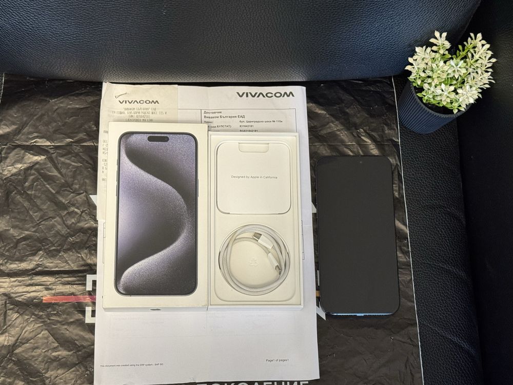 КАТО НОВ 512GB iPhone 15 Pro Max Vivacom Гаранция до 2026 Blue