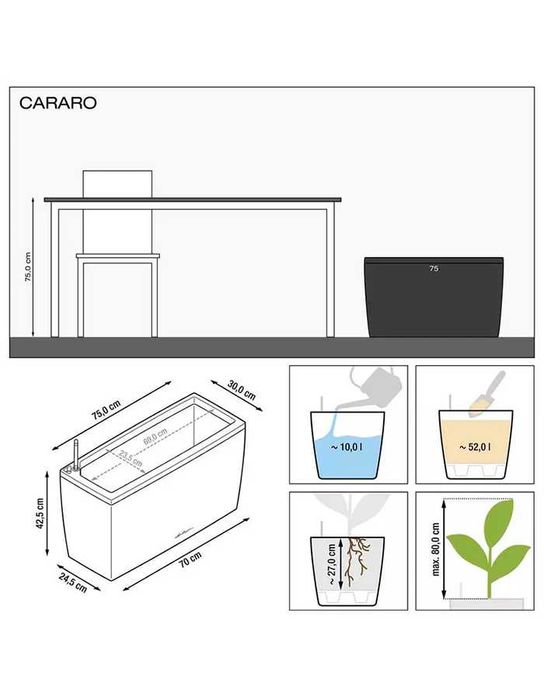 кашпо CARARO Premium 75 с автополивом