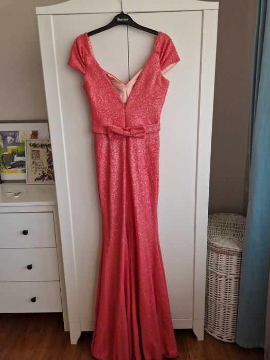 Rochie de seara somon paiete