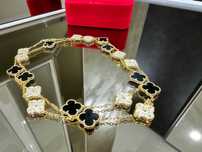Van Cleef & Arpels VCA Gold Black Diamond 20 Alhambra Дамско Колие