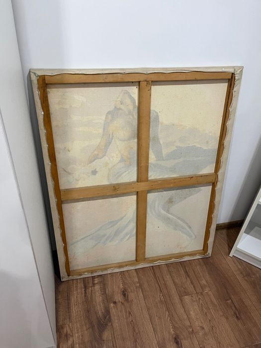 Русалка на брега на морето с маслени бои