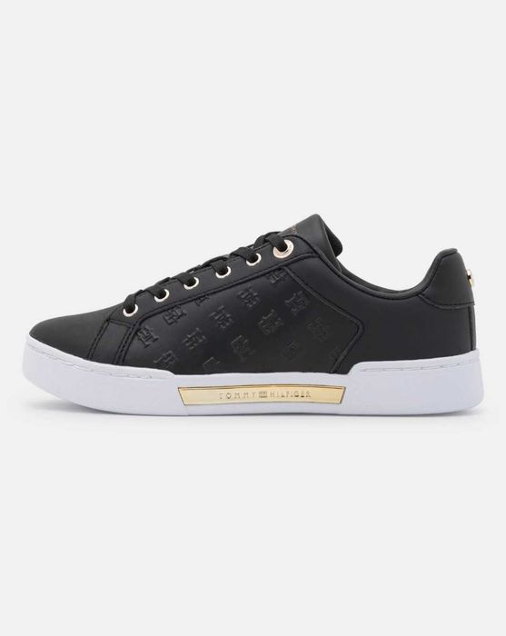 Tommy Hilfiger 36 номер, черни кожени сникърси, кецове с връзки нови