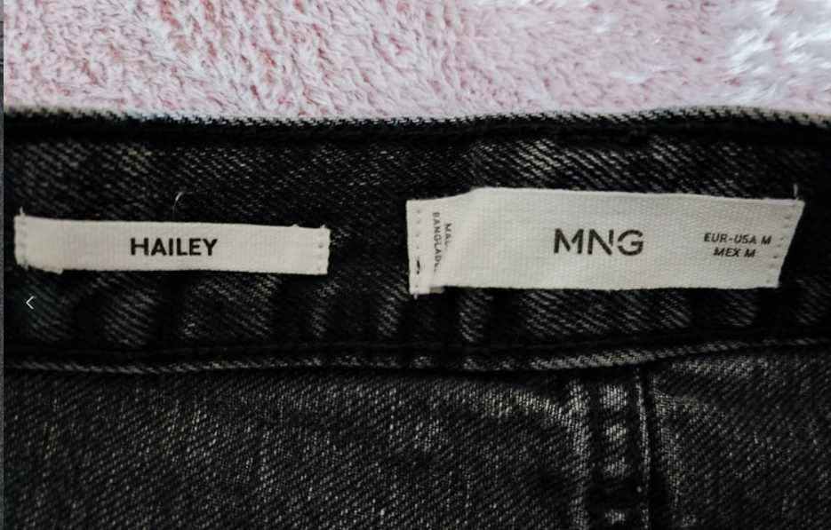 Fusta mini de denim Mango (Hailey); culoare gri deschis; marimea M.