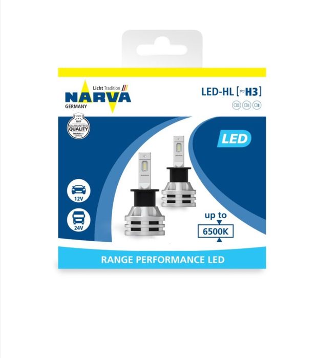 Крушки Narva LED H1, H3, H4,H7, H11, HB3/4 Range performens