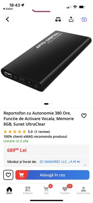 Voice recordere 380h autonomie