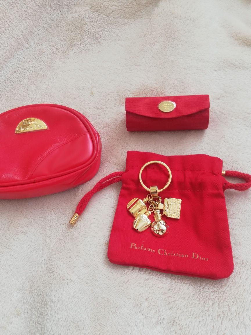 Christian Dior ключодържател, портмоне(несесер) и липстик кейс