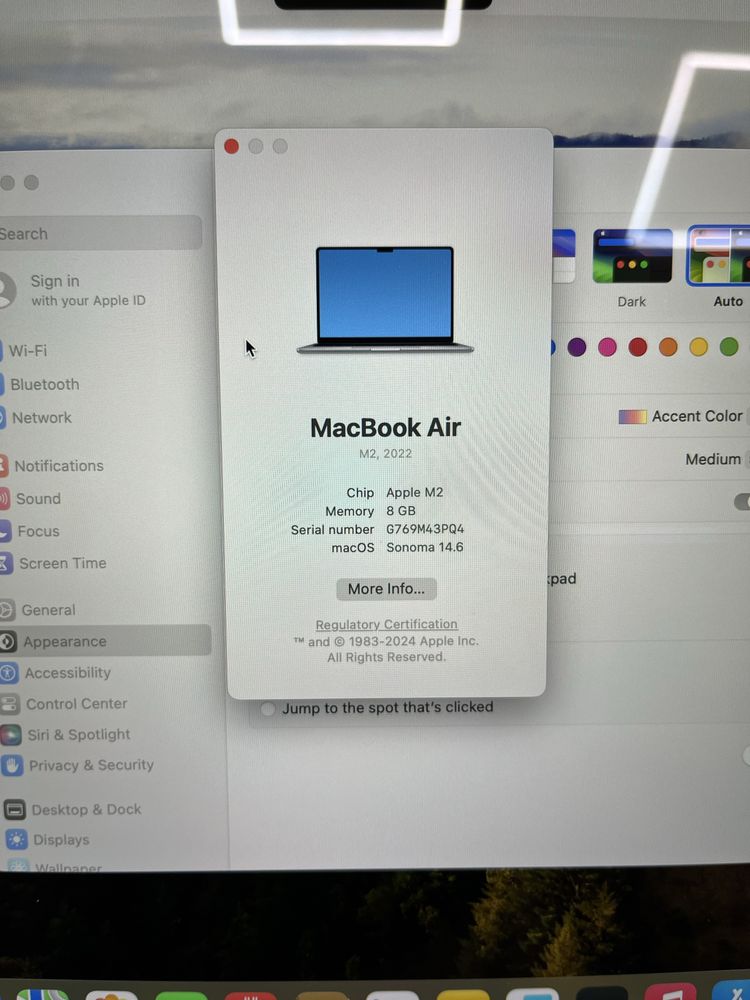 Macbook Air M2 256GB 5 цикъла Гаранция