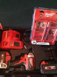 M18 BLID2 Milwaukee Impact Driver NOU 18V - Complet 2 x 5AH Incarcator