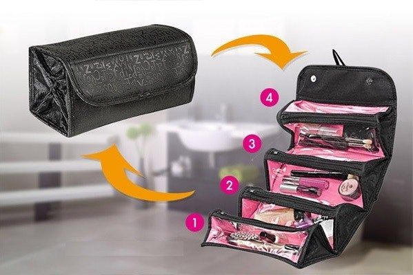 Geanta organizator pentru farduri si pensule Roll-N-Go