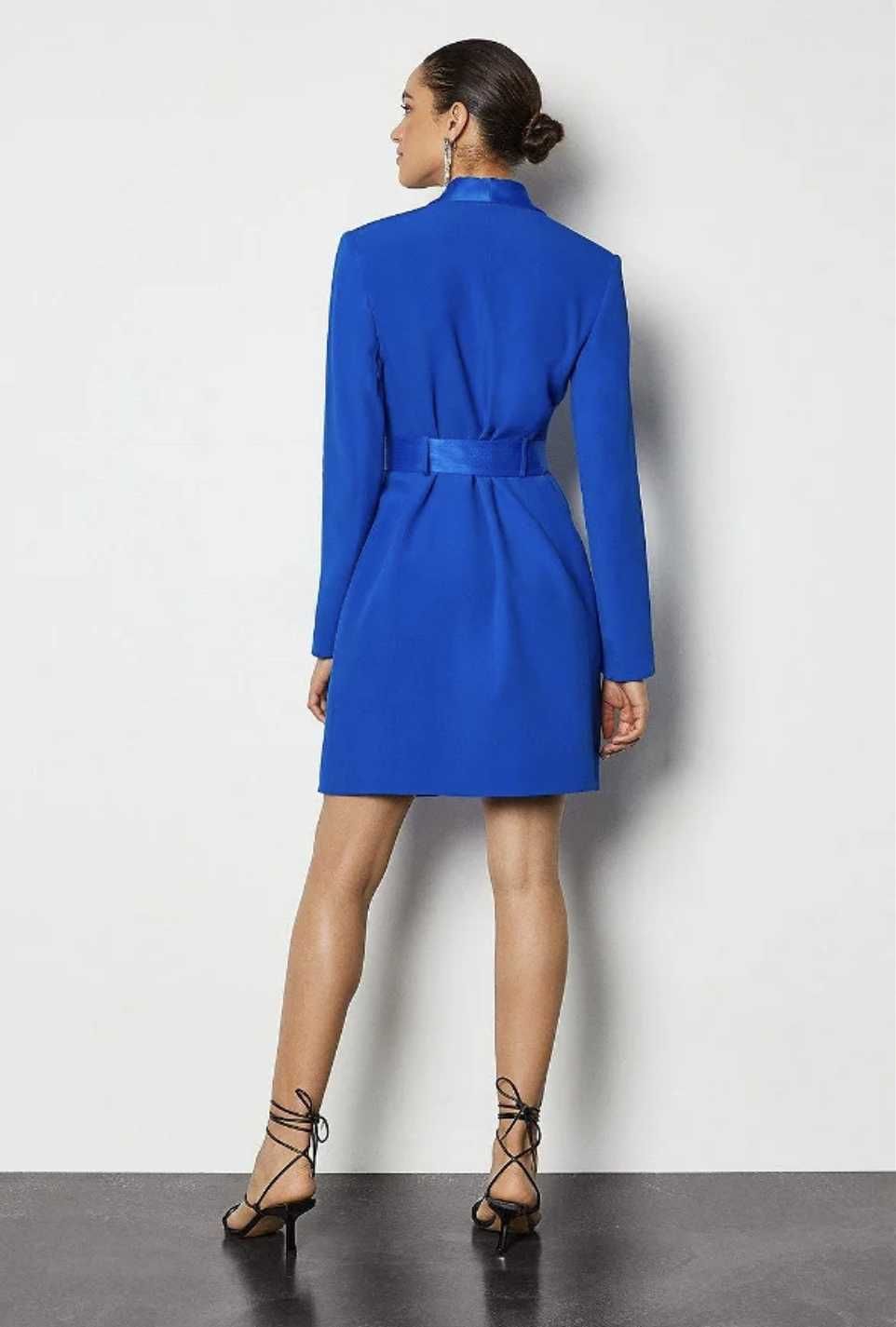 Karen Millen къса синя рокля тип блейзер/сако, размер M/38, НОВА