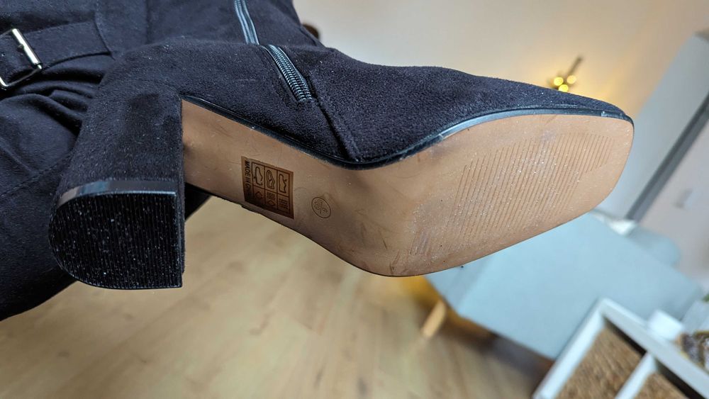 Cizme lungi peste genunchi, 39, catifea, noi