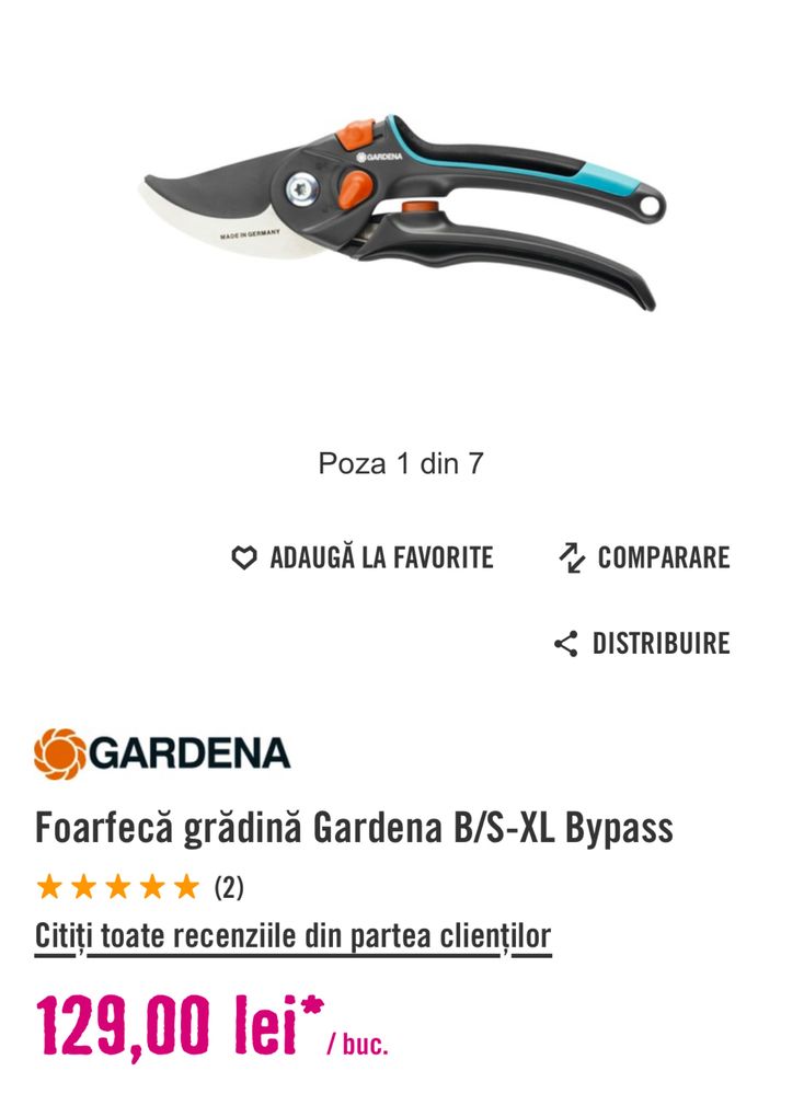 Vând doua foarfece NOI de gradina