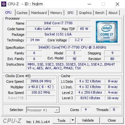 Protsessor Core i7 7700 BOOST 4.5GHz OEM Holati ideal + Garantiya