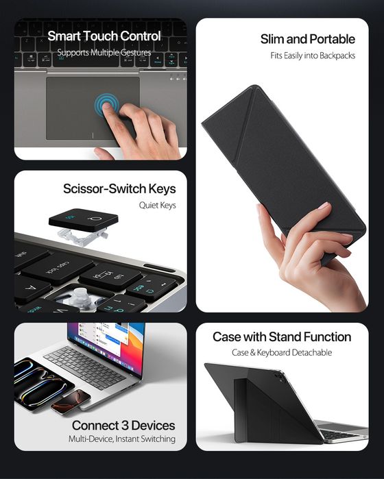 Tastatura cu touchpad Dux Ducis pliabila cu husa