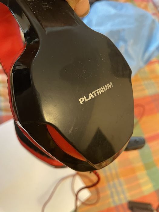 Căști Gaming PLATINUM (Negru/Roșu) cu Microfon - Jack 3.5mm
