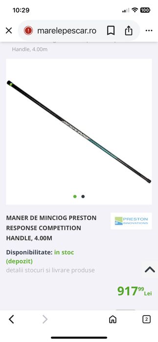 Mâner de Minciog Preston Response Competition Handle, 4.00m