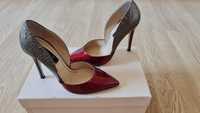 Pantofi dama vero cuoio marimea 35 - argintiu cu rosu