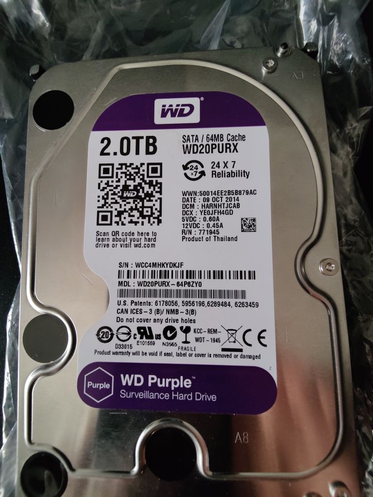 Hard Disk Western Digital Intellpower WD Purple WD20PURZ, 2TB, 64MB