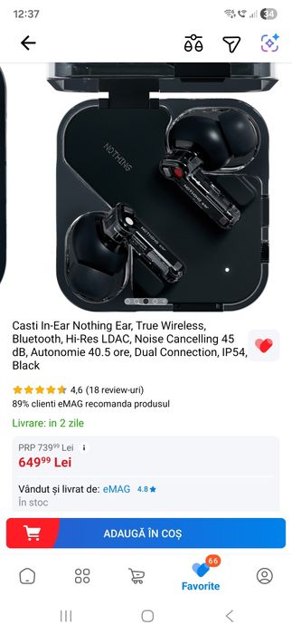 Casti In-Ear Nothing Ear