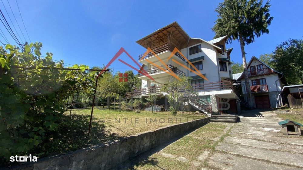 Vila de vanzare, teren 3100 mp, 7 camere, 6 grupuri sanitare, 3 CT, an