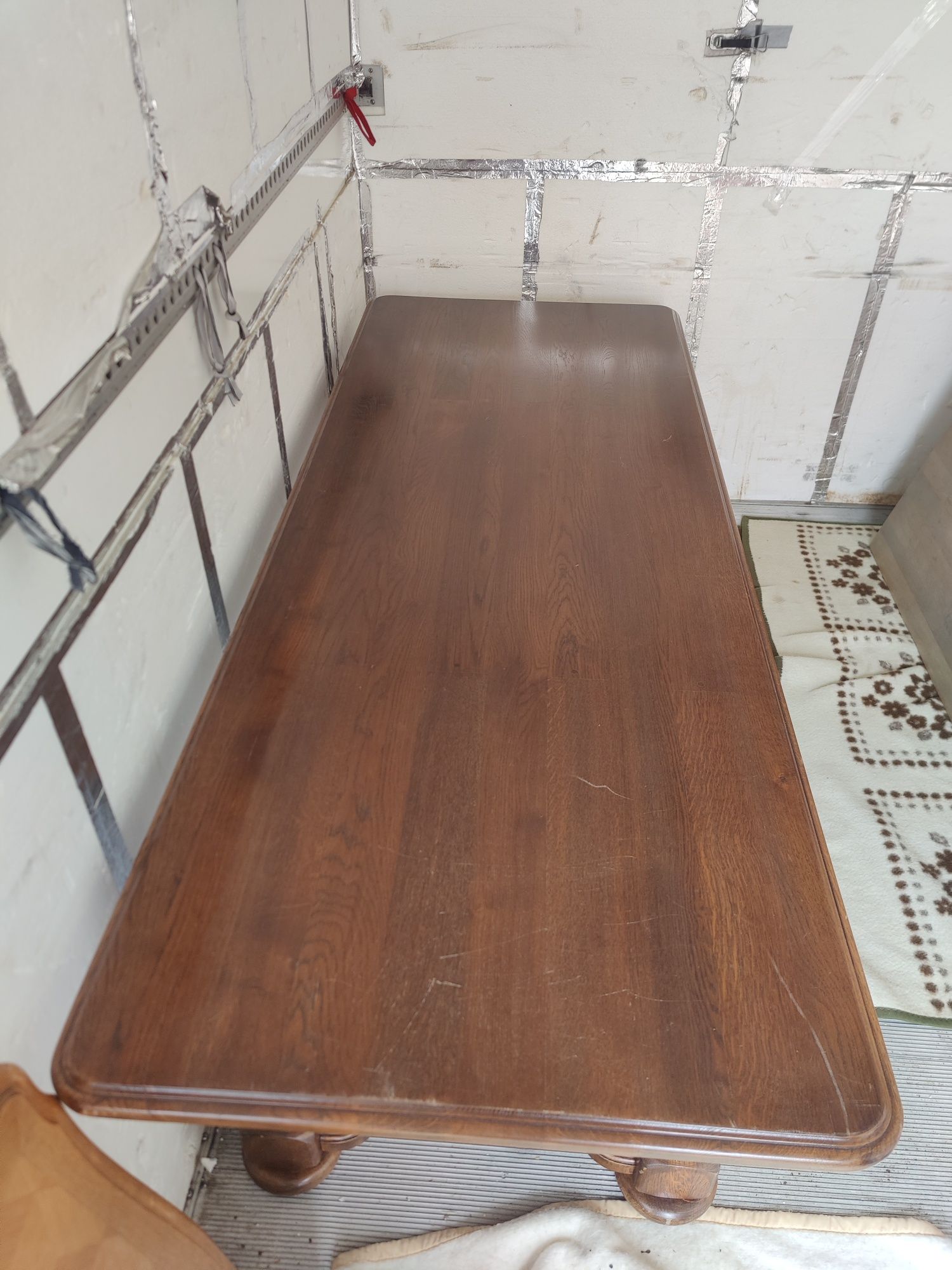 Masă veche 220 x 83 cm din lemn masiv de stejar