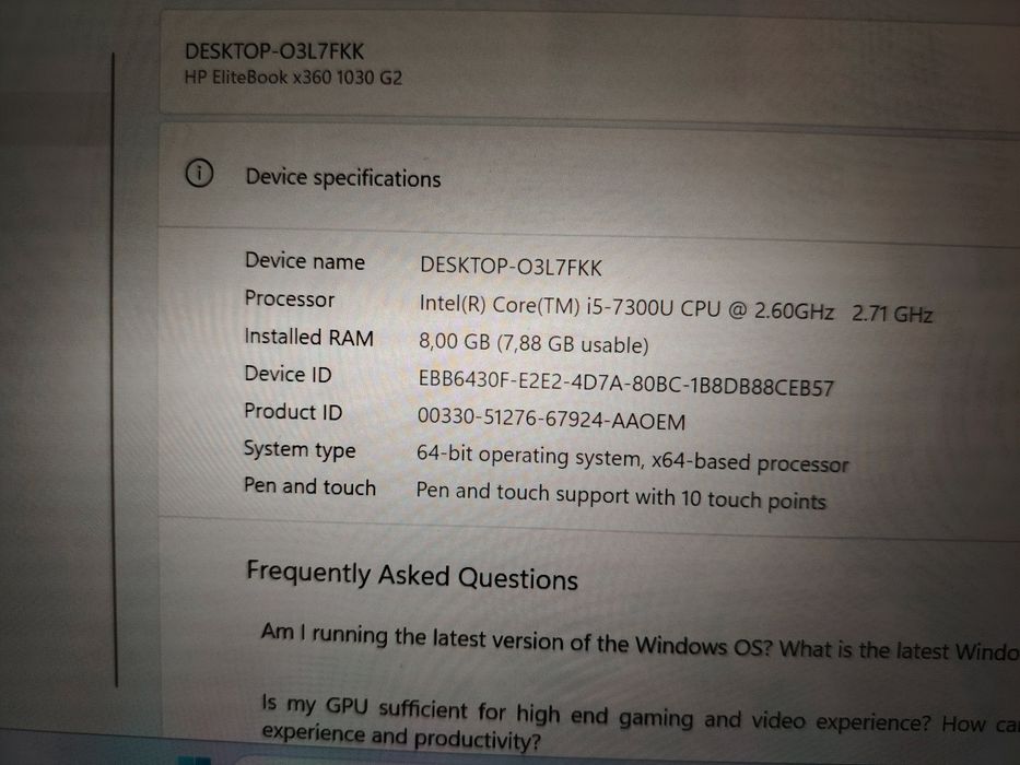 Laptop ULTRAPORTABIL Touch HP Elitebook x360 1030 G2