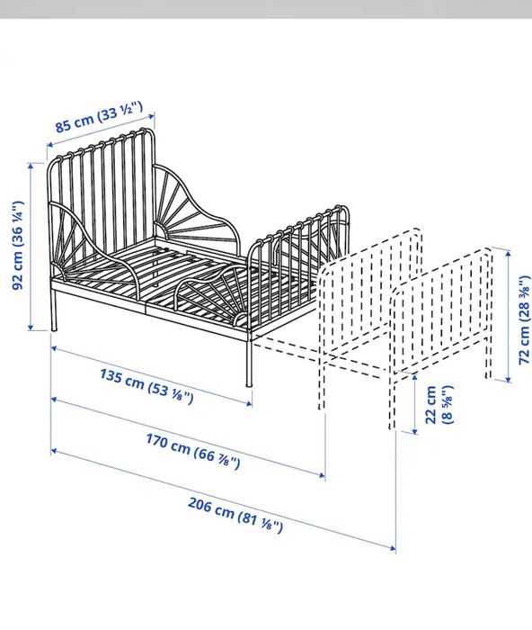 Pat  copii Ikea extensibil