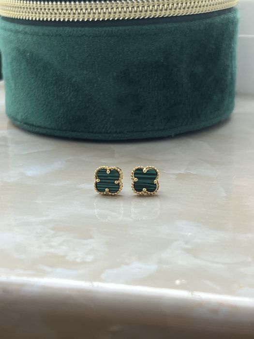 Cercei argint placat cu aur model Van Cleef