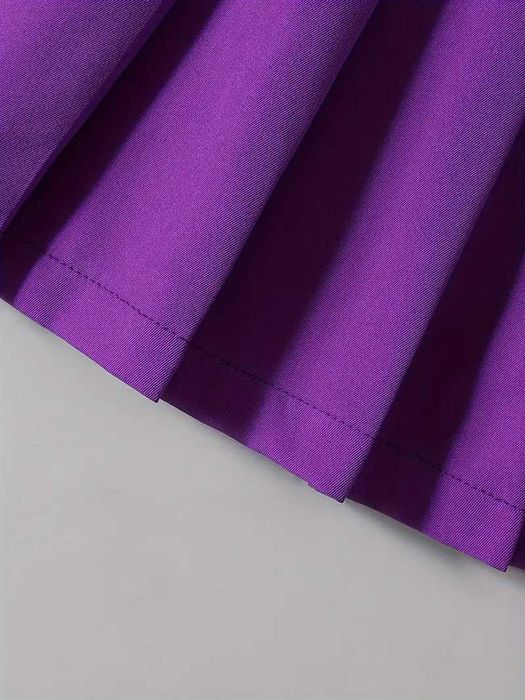 Compleu sport, 2 piese, Bluza maneca lunga si fusta, Mov, 5-6 ani