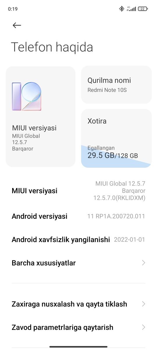 Redmi Not 10S  128/8