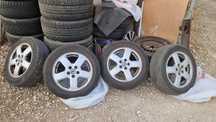 Алуминиеви джанти 15 цола с 2 нови летни гуми 185/60R15
