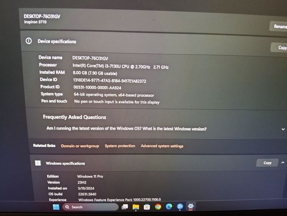 Laptop Dell inspirion 17 5770